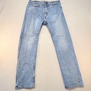 Levi's 505 Regular Fit Jeans Light Wash Classic Denim Pants Mens W34 L32‎